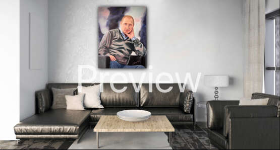 Президента России Владимира Путина Масло на холсте на подрамнике Peinture à l'huile изобразительное искусство Portrait Russie 2023 - photo 6