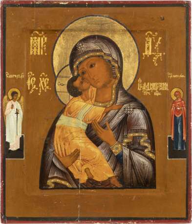 AN ICON SHOWING THE VLADIMIRSKAYA MOTHER OF GOD Russian, - photo 1