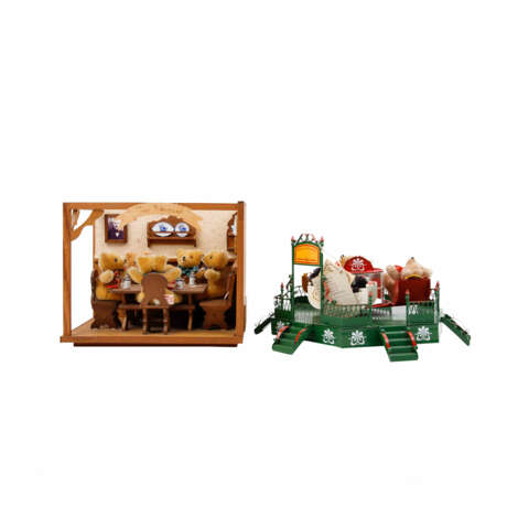 HERMANN TEDDY/TUCHER &WALTHER 2-piece set of diorama and carousel, - Foto 1