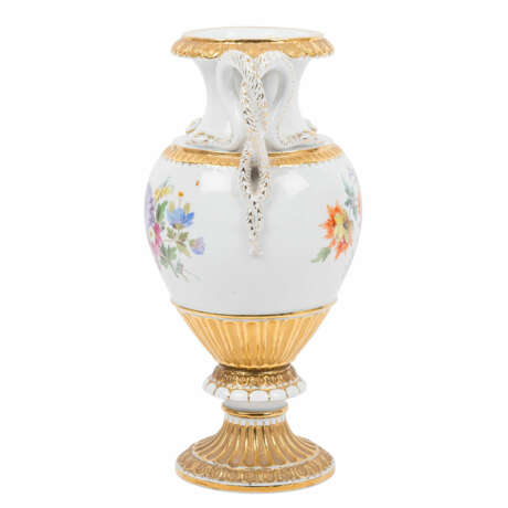 MEISSEN serpentine handle vase 'Bouquet of Flowers', 1st choice, before 1924. - Foto 2