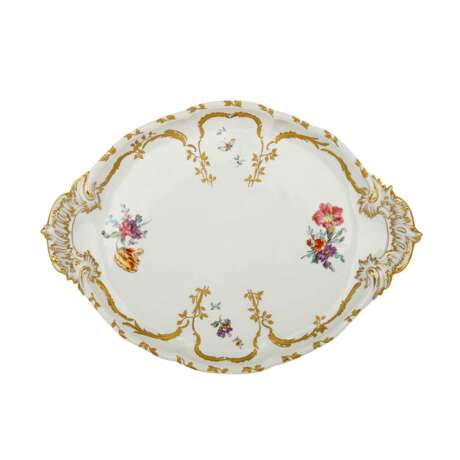 KPM Oval plate 'Neuzierat scattered flowers', 1st choice, 20th c. - Foto 1