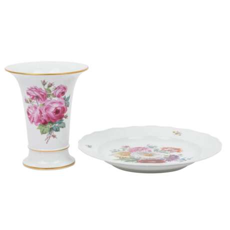 MEISSEN vase and plate, 20th c. - фото 1