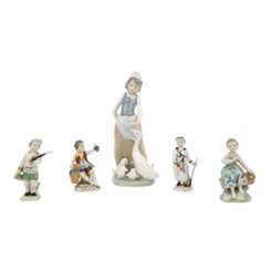 a.o. LUDWIGSBURG/LLADRO 5-piece set of figures, 20th c.