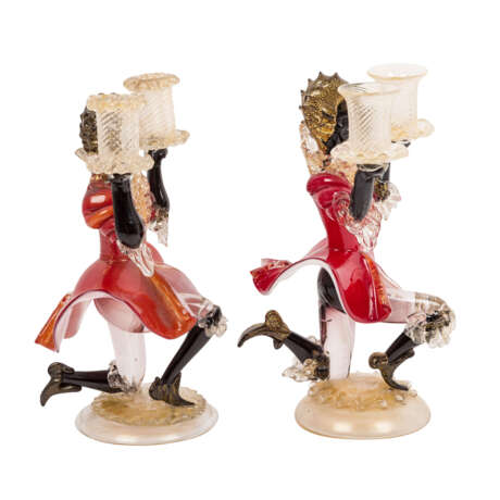 Pair of two-flame MURANO candlesticks, 20th c., - Foto 4