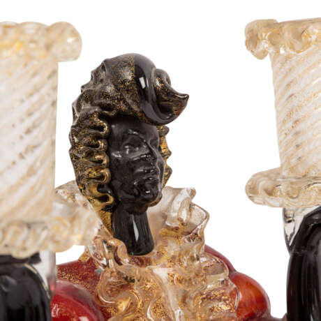 Pair of two-flame MURANO candlesticks, 20th c., - Foto 5