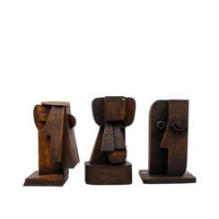 ATELIER BOULOGNE 20th c., 3 cubist figures,