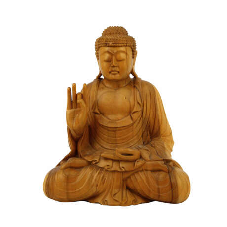 Buddha Shakyamuni made of wood. SOUTH EAST ASIA, - Foto 1