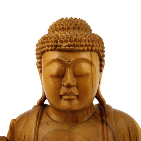 Buddha Shakyamuni made of wood. SOUTH EAST ASIA, - Foto 2