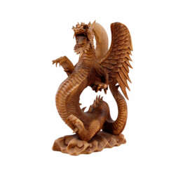 Sculpture of a dragon made of wood. SOUTH EAST ASIA,