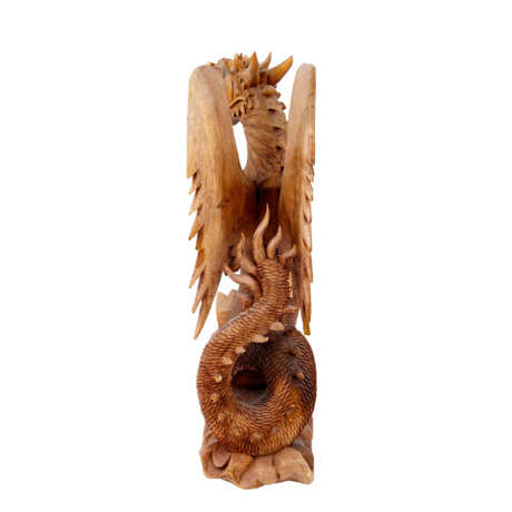 Sculpture of a dragon made of wood. SOUTH EAST ASIA, - photo 4
