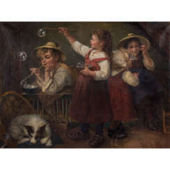 ROESSLER, GEORG (1861-1925) "Children playing".