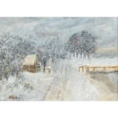 SCHOBER, PETER J.(1897-1983) "Way chapel in winter".