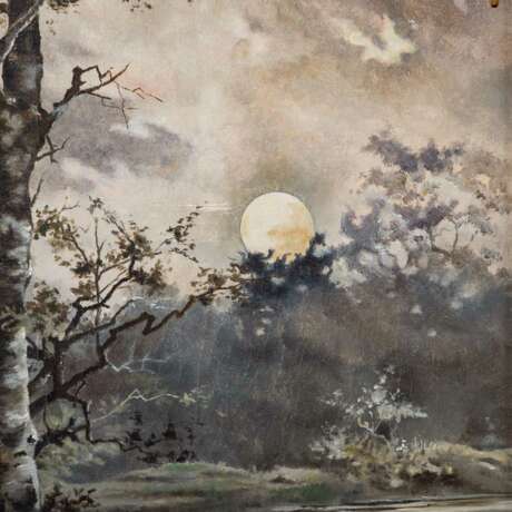 EICHLER, A. (XIX) "Riverbank by moonlight". - фото 4