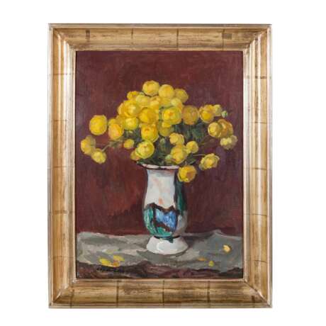 Painter of the XX century "Yellow ranunculus in a ceramic vase - фото 2