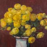 Painter of the XX century "Yellow ranunculus in a ceramic vase - Foto 4