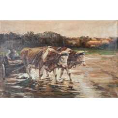 WOOD, JOHANN DANIEL (1867-1945) "Ox Cart"