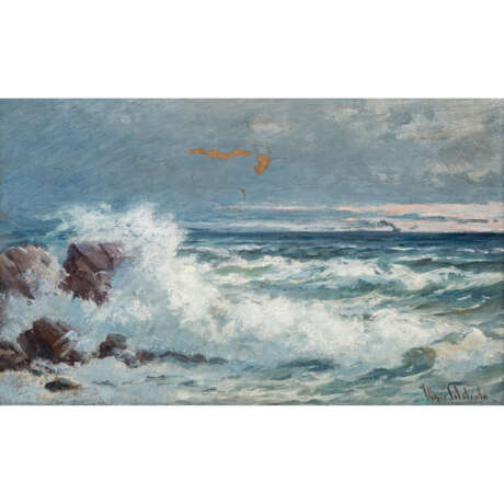 SCHLEICH, HANS (1834 - 1912), "Stormy Sea", - Foto 1