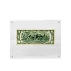 WARHOL, ANDY (1928-1987), "2 Jefferson's Dollars," 1976, as autograph,