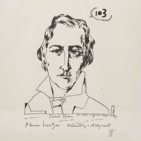 JANSSEN, HORST (1929.1995), 12 prints and posters "Writers' Portraits" a.o., - Foto 10