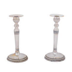 GERMAN Pair of candlesticks, 925 silver, 20th c.,