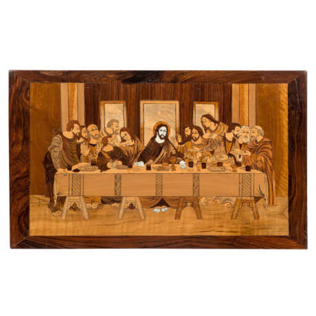 INTARSIA PICTURE "Last Supper", 20th c., - фото 2