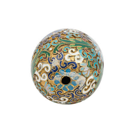 CHINA 5-piece set of decorative eggs with enamel cloisonné, late 19th/early 20th c. - Foto 3