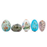 5-piece set of glass ornamental eggs, 19th/20th c. - Foto 1