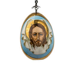 RUSSIA porcelain Easter egg as a pendant, 20th c.
