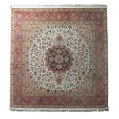 Oriental carpet with silk. TEREBRIS/IRAN, 20th century, 245x244 cm.