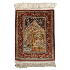 Oriental silk carpet. KALABSHA/EGYPT, 20th century, 70x52 cm