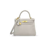 A GRIS PERLE EVERCOLOR LEATHER RETOURNÉ KELLY 28 WITH GOLD HARDWARE - photo 1