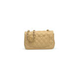 A BEIGE QUILTED CALFSKIN LEATHER MINI RECTANGULAR CLASSIC FLAP BAG WITH LIGHT GOLD HARDWARE - photo 4