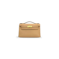 A CHAI SWIFT LEATHER KELLY POCHETTE WITH GOLD HARDWARE