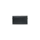 A MATTE BLACK ALLIGATOR KELLY WALLET WITH GOLD HARDWARE - photo 4