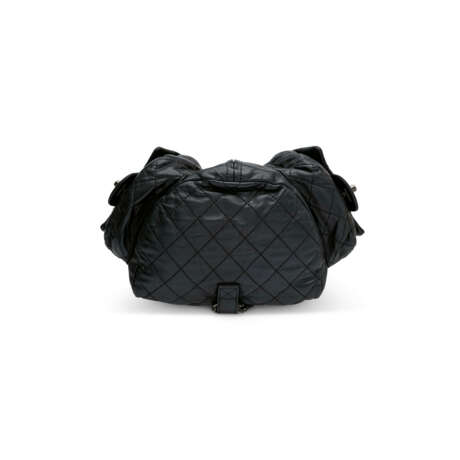 A BLACK QUILTED LAMBSKIN LEATHER DOUBLE POCKETS BACKPACK WITH SILVER HARDWARE - фото 5