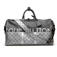 A ECLIPSE SPLIT MONOGRAM KEEPALL BANDOULIÈRE 50 WITH SILVER HARDWARE