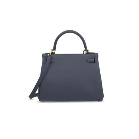 A BLEU NUIT TOGO LEATHER RETOURNÉ KELLY 28 WITH GOLD HARDWARE - фото 4