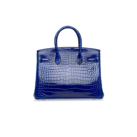 A SHINY BLEU SAPHIR POROSUS CROCODILE BIRKIN 30 WITH PALLADIUM HARDWARE - Foto 4