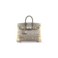 A SHINY OMBRÉ SALVATOR LIZARD BIRKIN 25 WITH PALLADIUM HARDWARE