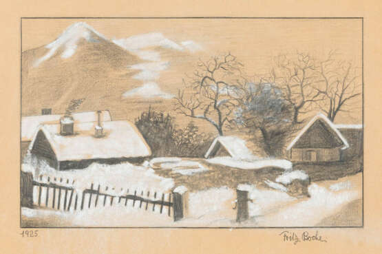 FRITZ BOCHE Deutscher Zeichner, tätig um 1920 PAAR ZEICHNUNGEN MIT RUSSISCHEN WINTERMOTIVEN - фото 1