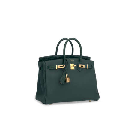 A LIMITED EDITION MATTE VERT CYPRÈS ALLIGATOR & TOGO LEATHER TOUCH BIRKIN 25 WITH GOLD HARDWARE - photo 2