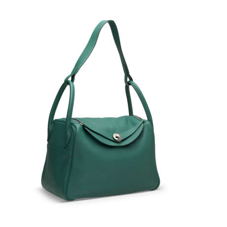 A MALACHITE TOGO LEATHER LINDY 30 WITH PALLADIUM HARDWARE - Foto 2