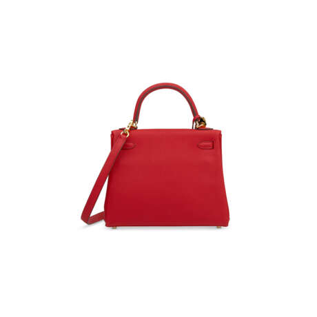 A ROUGE DE COEUR TOGO LEATHER RETOURNÉ KELLY 25 WITH GOLD HARDWARE - фото 4