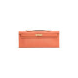 A FLAMINGO EPSOM LEATHER KELLY CUT WITH GOLD HARDWARE - photo 1