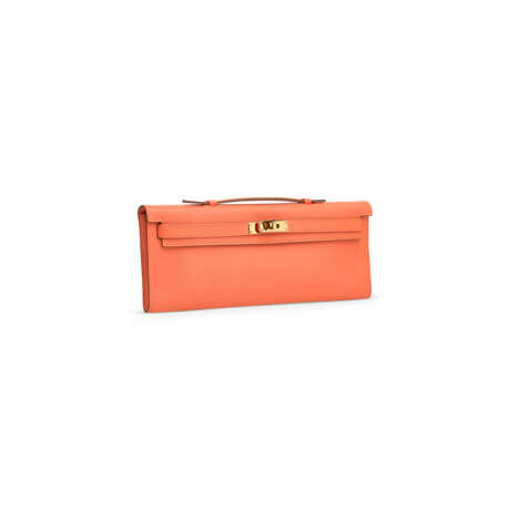 A FLAMINGO EPSOM LEATHER KELLY CUT WITH GOLD HARDWARE - photo 2