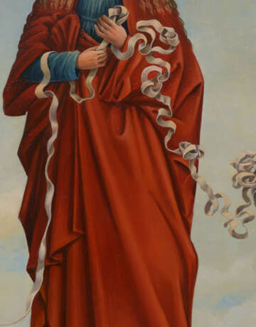 Икона Дева Мария развязывающая узлы Wood Oil Gothic Revival символическая композиция Russia 2013 - photo 7