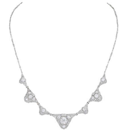 Fine art deco necklace with old cut diamonds - photo 1
