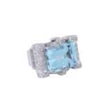 Ring with aquamarine about 19 ct and diamonds - photo 4