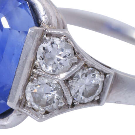 Art Deco ring with fine sapphire ca. 4,5 ct, - фото 5