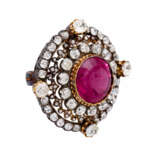 Antique brooch pendant with rubelite - photo 2